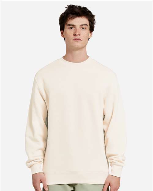 Rear View of Sand Premium Crewneck Sweatshirt - LS14004