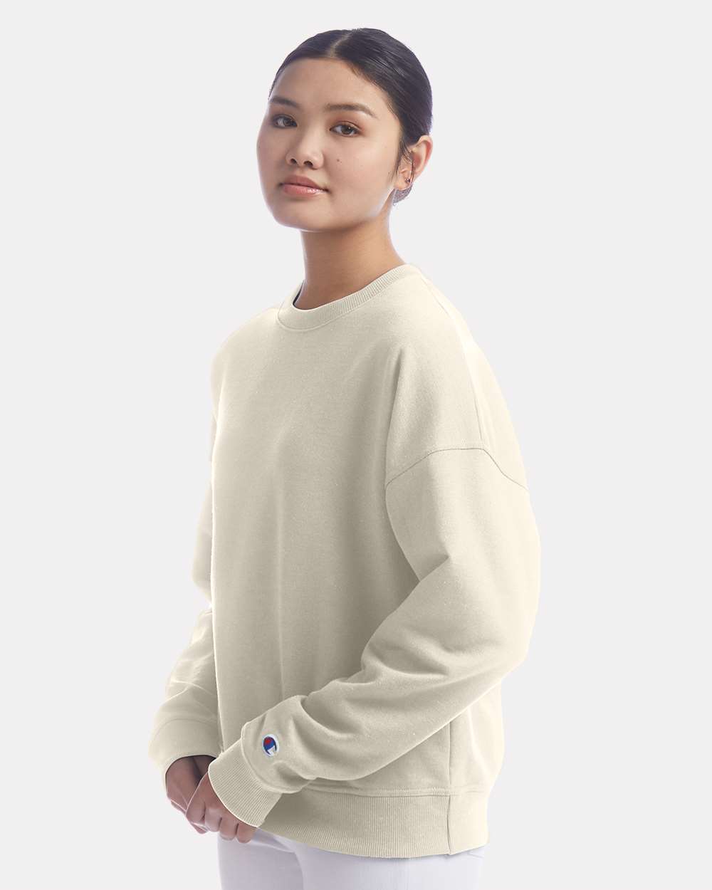 Sand Women's Powerblend® Crewneck Sweatshirt - SL650 plain