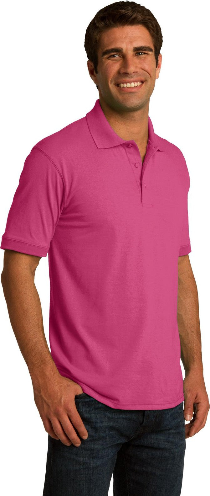 Sangria Port & Co Core Blend Jersey Knit Polo. KP55