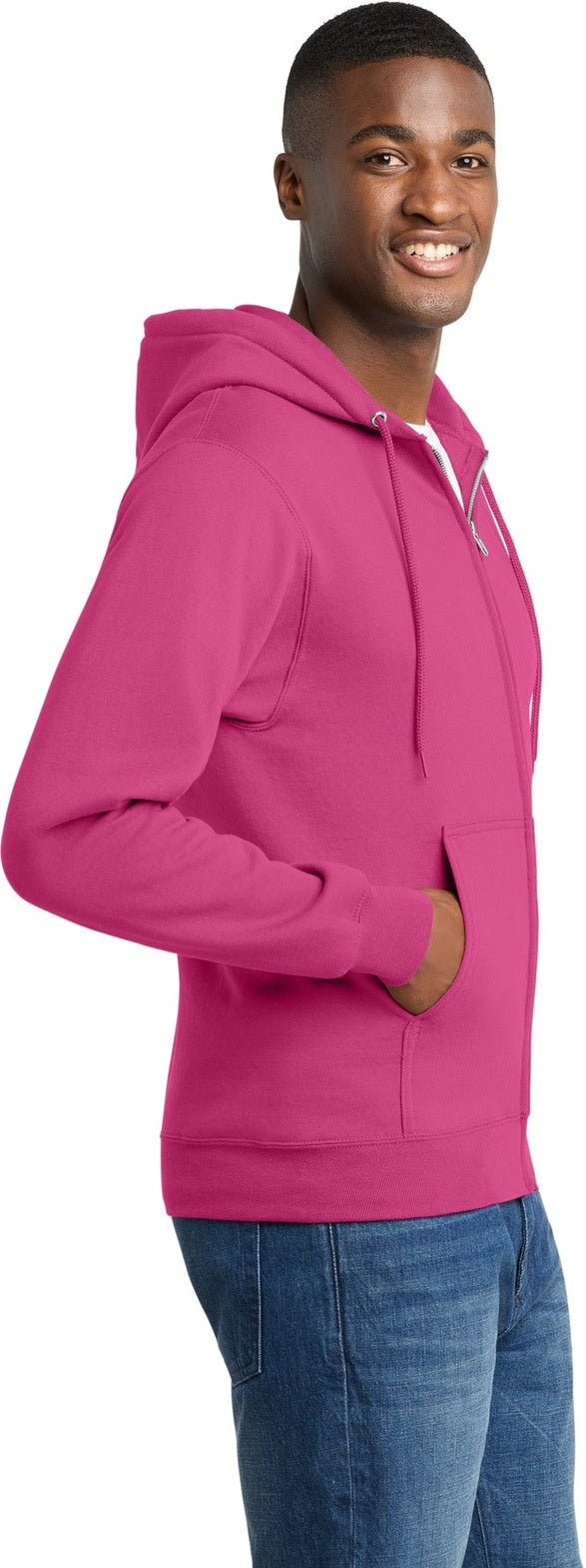 Sangria Port & Co Core Fleece Full-Zip Hooded Sweatshirt. PC78ZH