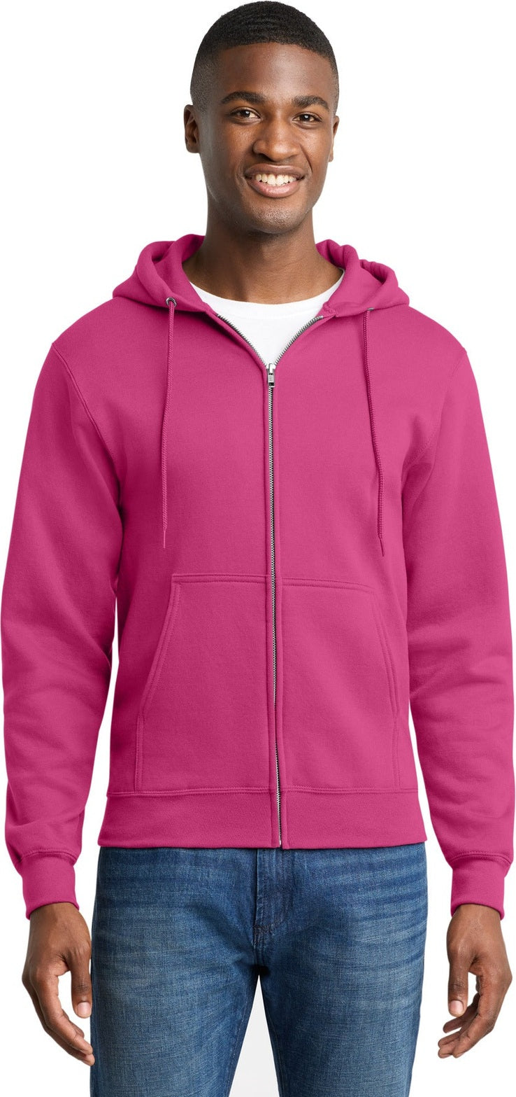Sangria Port & Co Core Fleece Full-Zip Hooded Sweatshirt. PC78ZH
