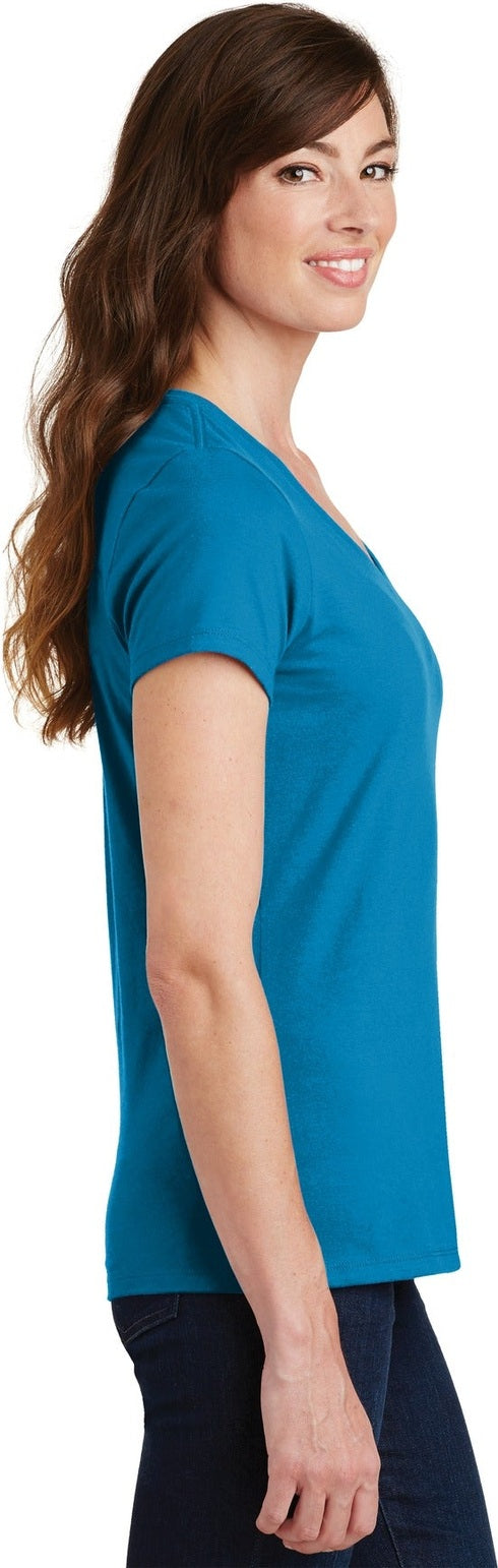 Sapphire Port & Co Women's Fan Favorite V-Neck Tee. LPC450V
