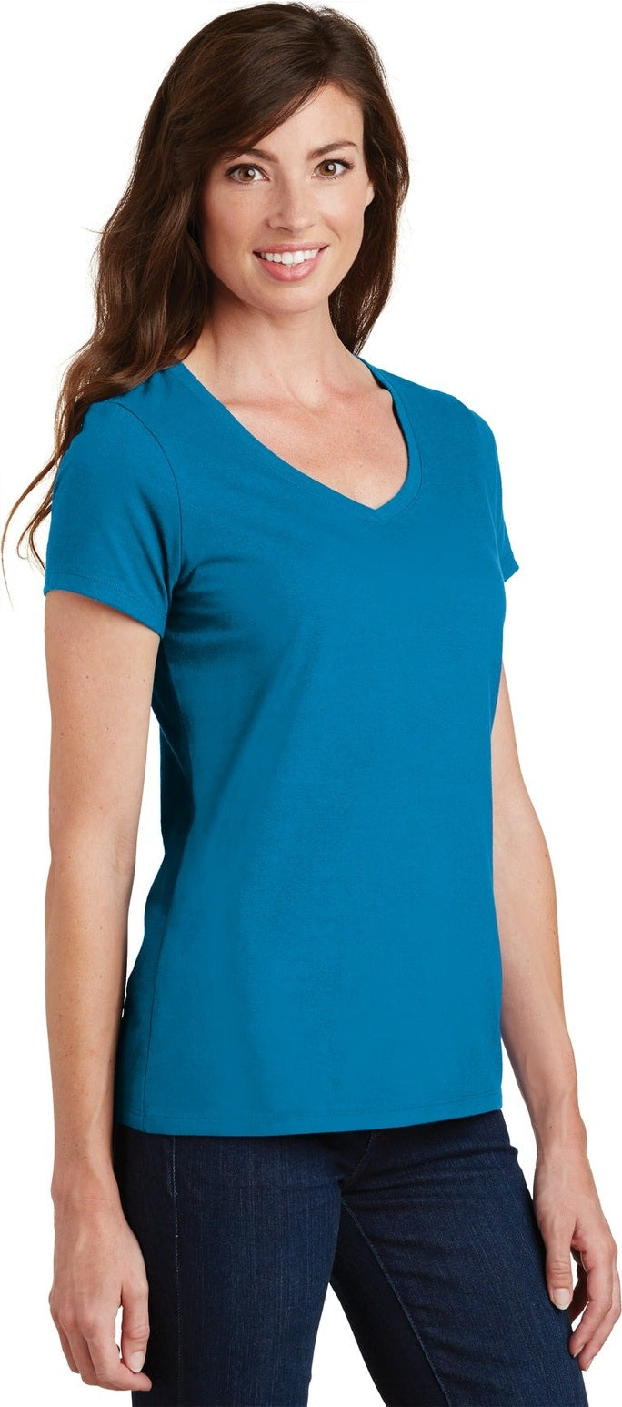 Sapphire Port & Co Women's Fan Favorite V-Neck Tee. LPC450V
