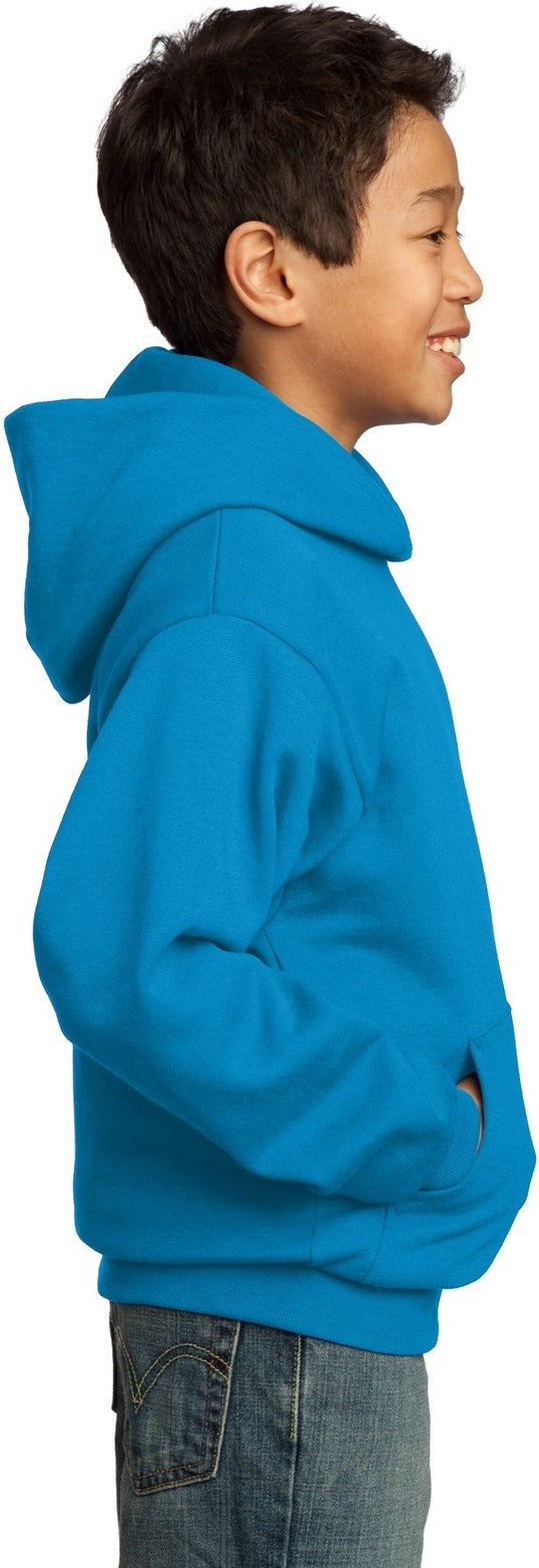 Sapphire Port & Co Youth Core Fleece Pullover Hooded Sweatshirt. PC90YH