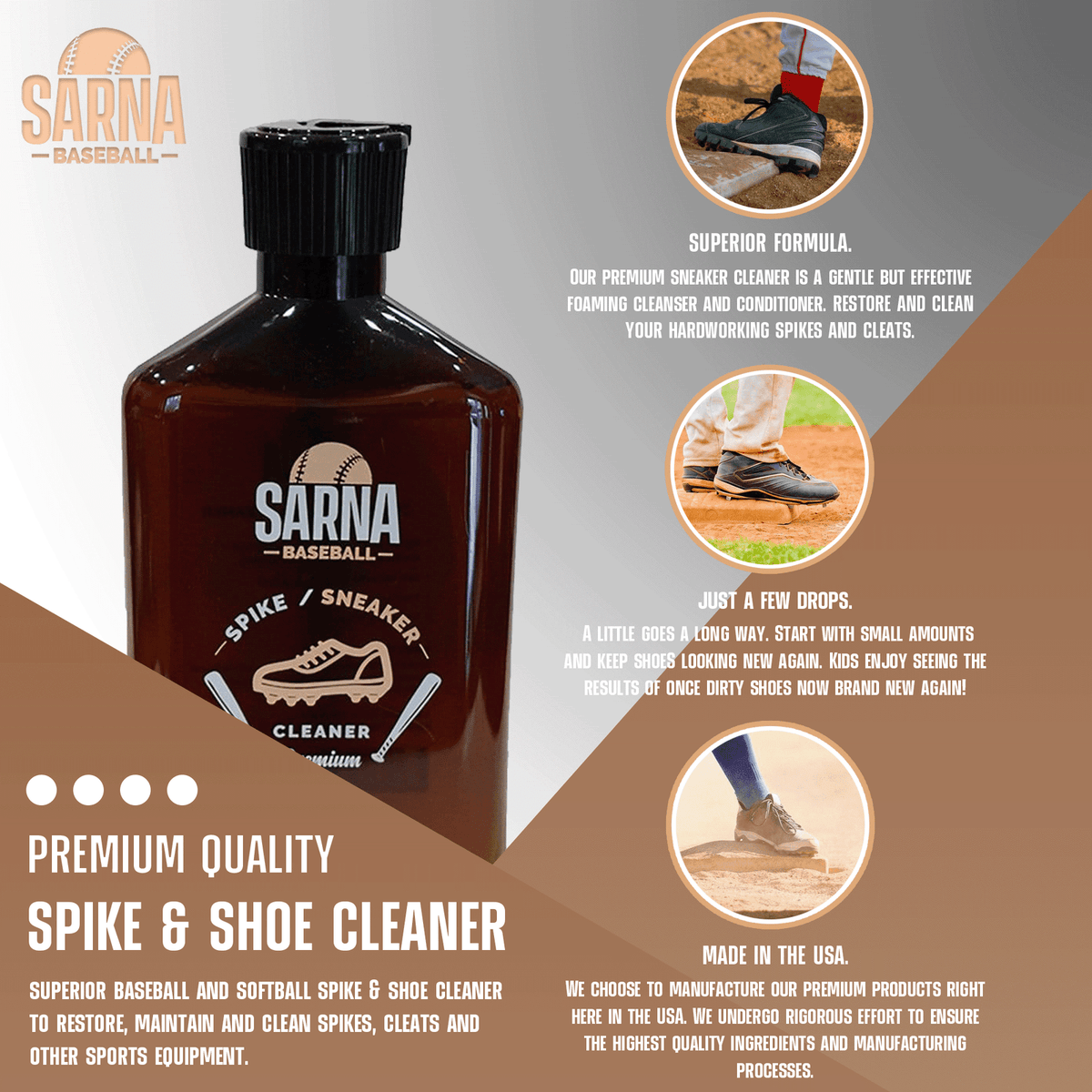 Sarna Baseball Spike and Sneaker Cleaner - 8 Oz