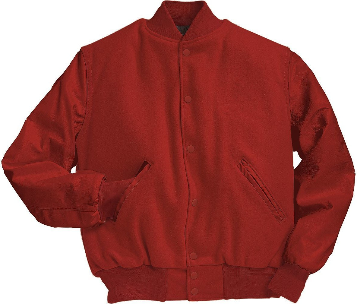 SCARLET VARSITY WOOL JACKET