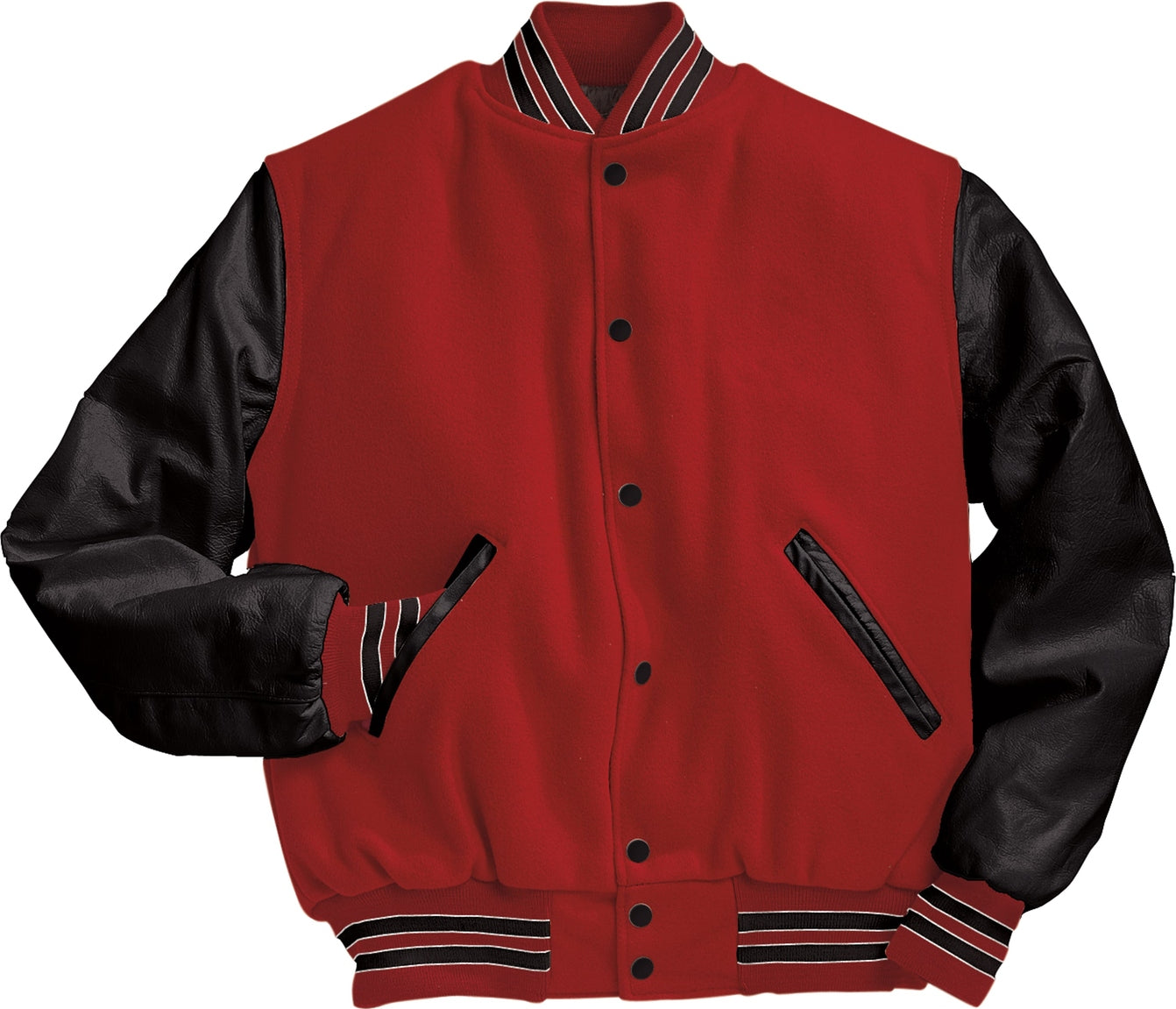 SCARLET/BLACK/WHITE VARSITY WOOL JACKET