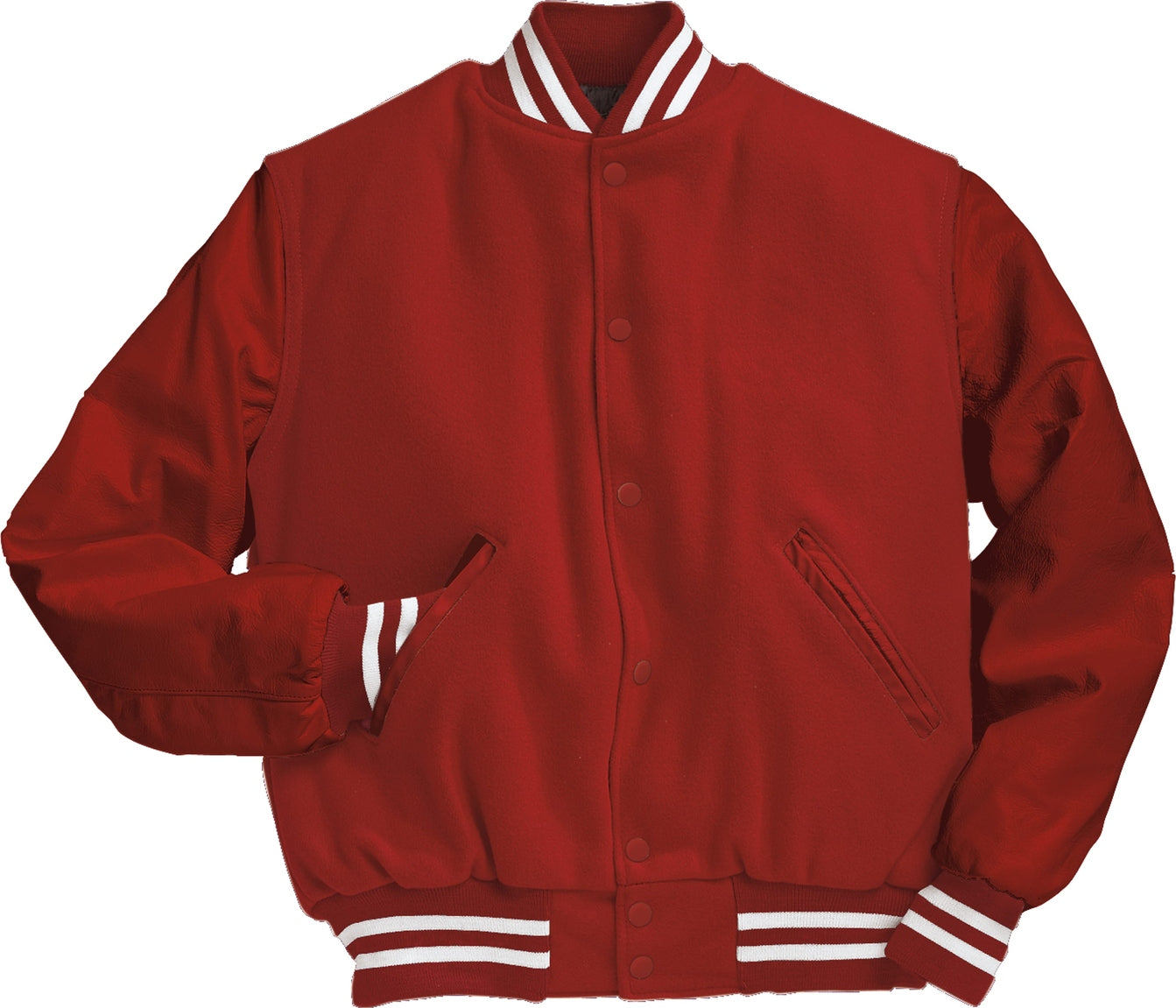 SCARLET/SCARLET/WHITE VARSITY WOOL JACKET
