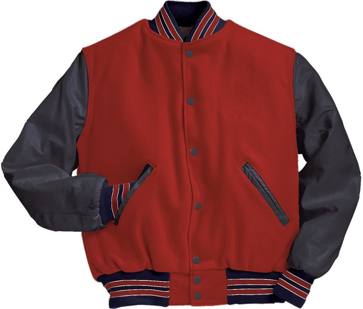 SCARLET/TRUE NAVY/WHITE VARSITY WOOL JACKET