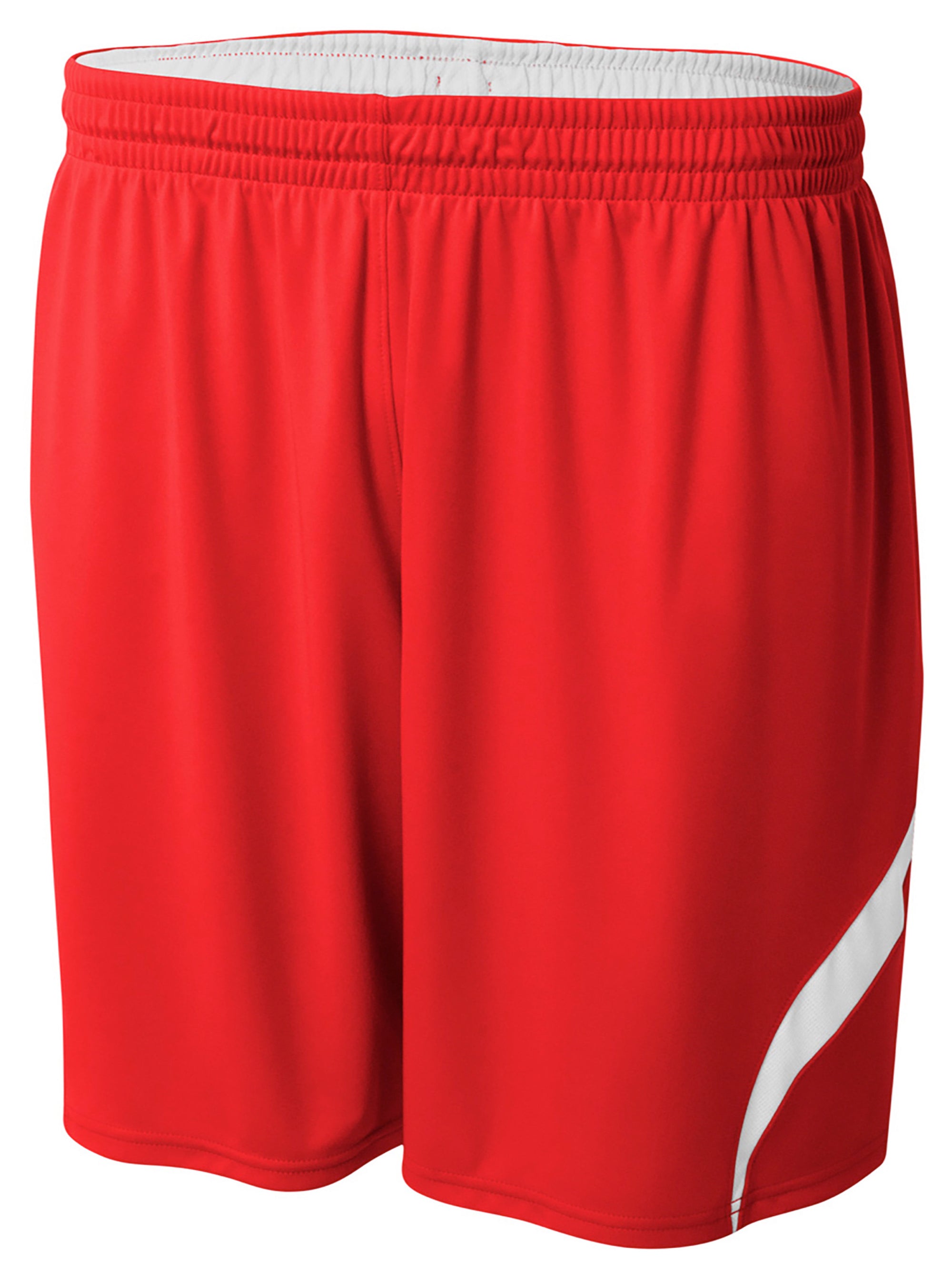 SCARLET/WHITE A4 6" Youth Double Double Rweversible Short  grouped