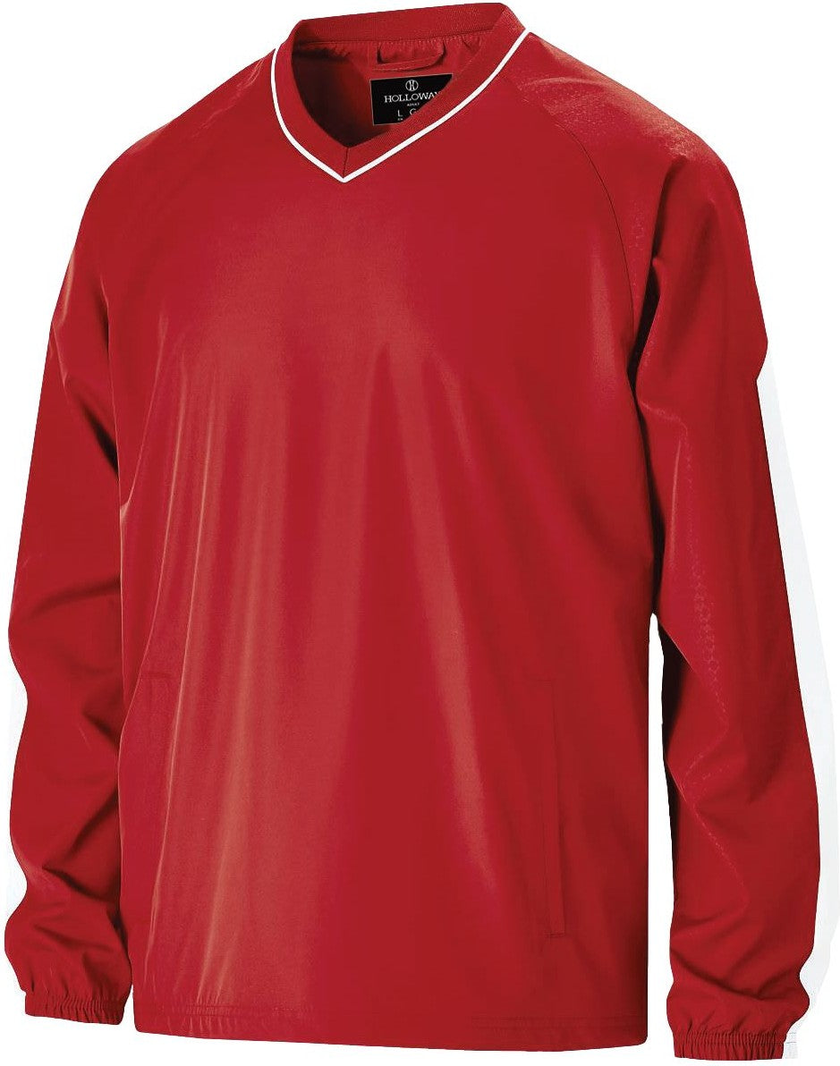 SCARLET/WHITE BIONIC PULLOVER WINDSHIRT