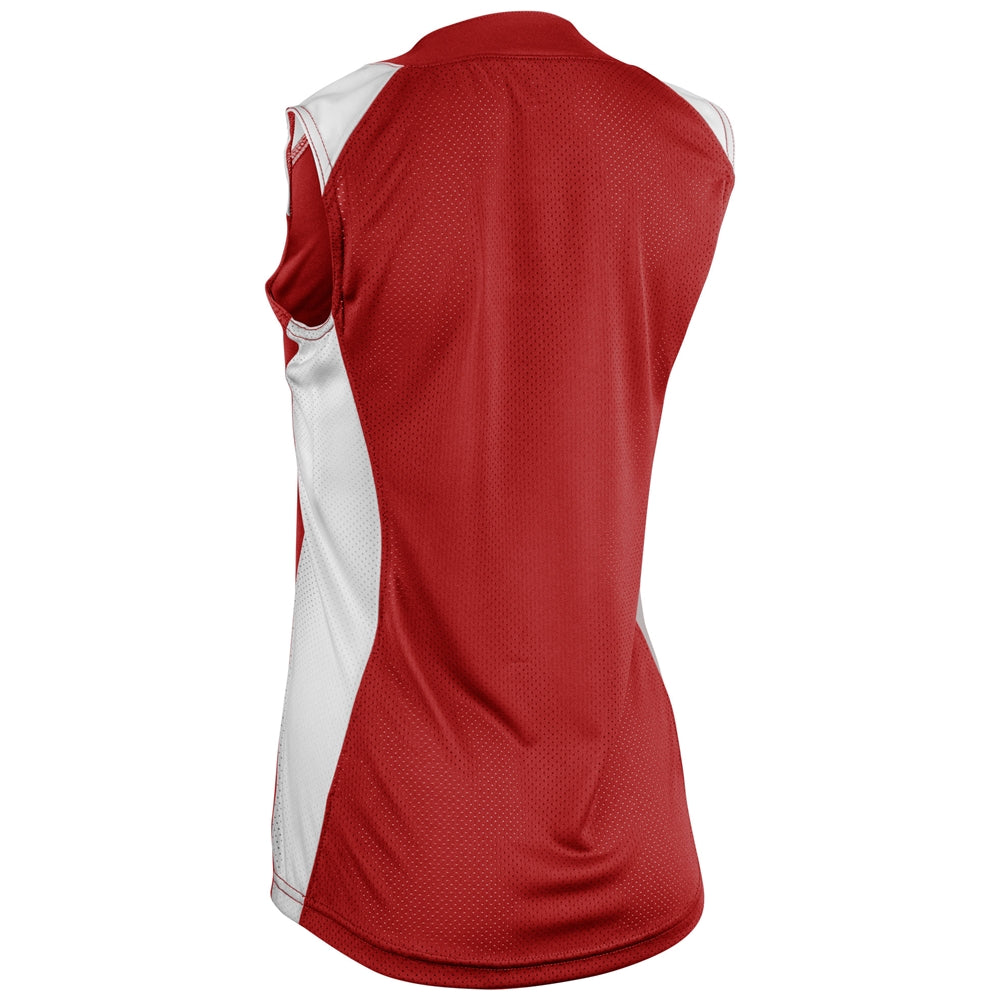 SCARLET,WHITE Infinite 2-Button Sleeveless Jersey