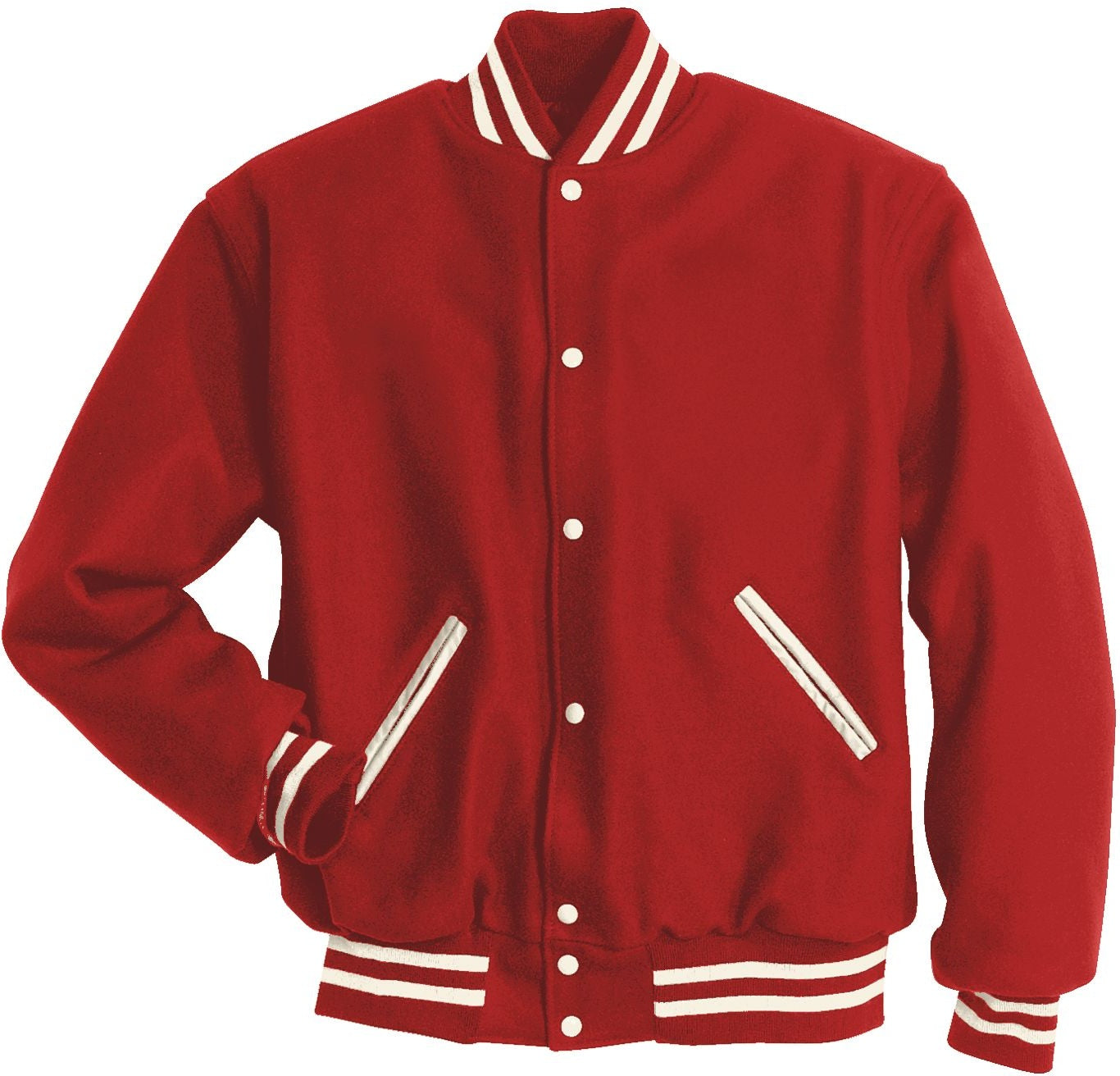 SCARLET/WHITE LETTERMAN WOOL JACKET