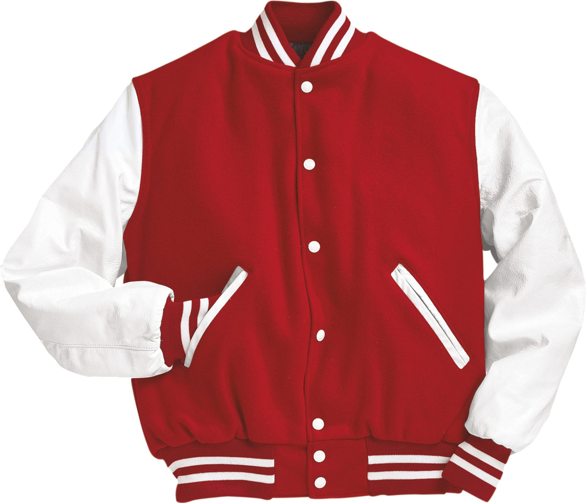 SCARLET/WHITE VARSITY WOOL JACKET