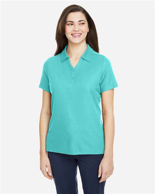 Left View of Sea Glass Women's Fusion ChromaSoft™ Pique Polo - CE112W