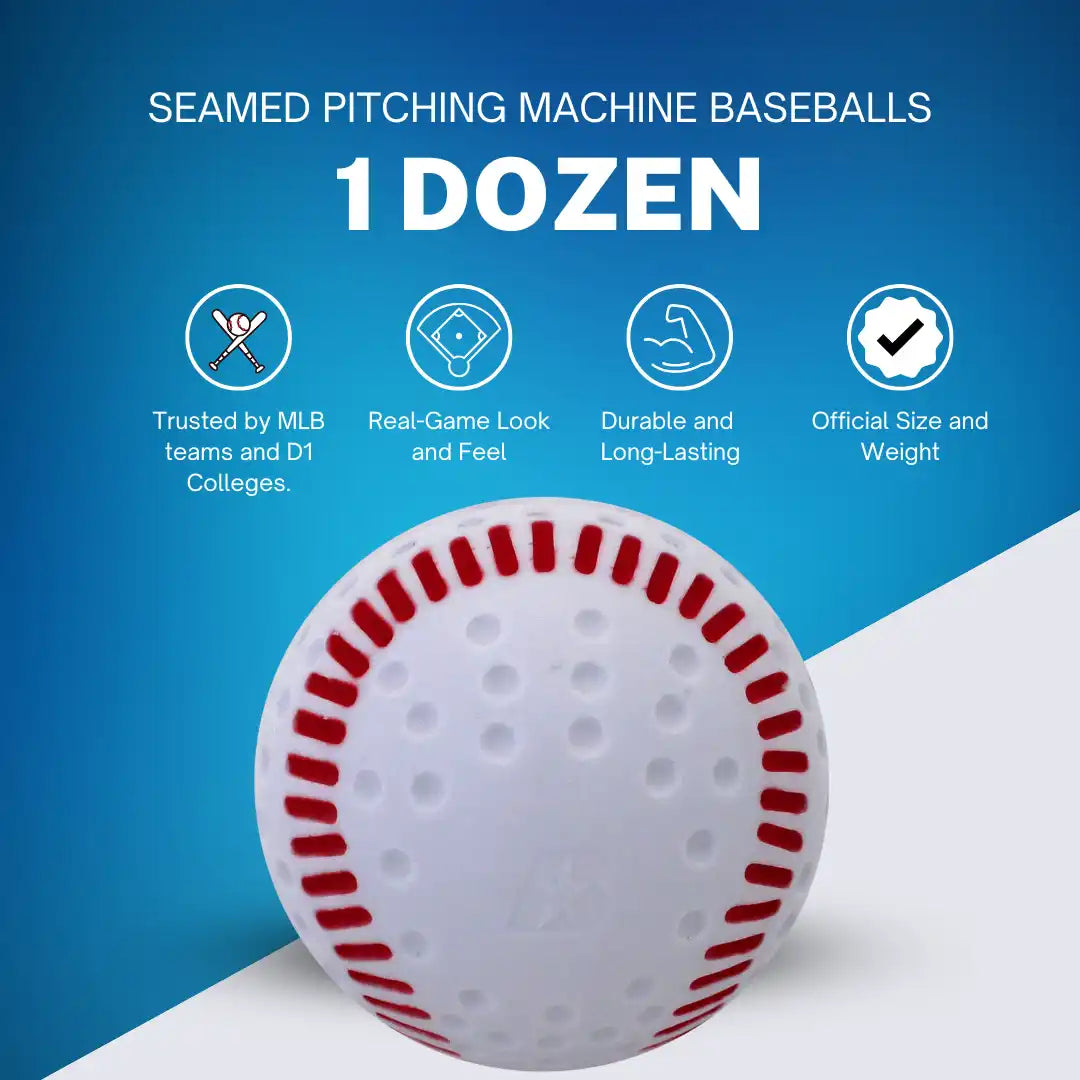 Seamed Pitching Machine Baseballs-1 Dozen