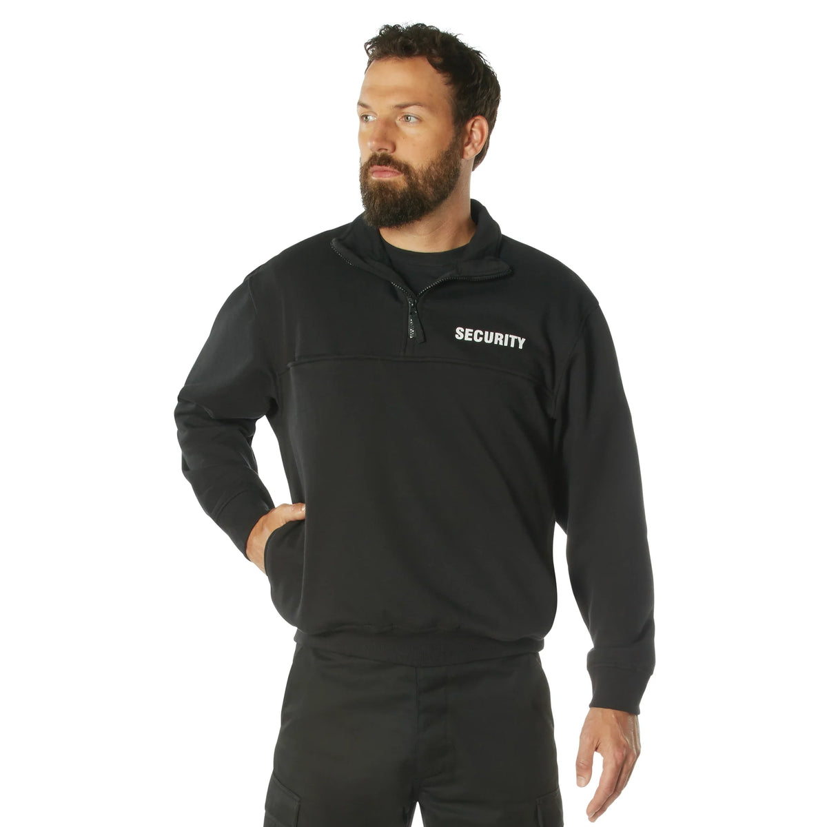 Security 1/4 Zip Job Shirt - Black - s