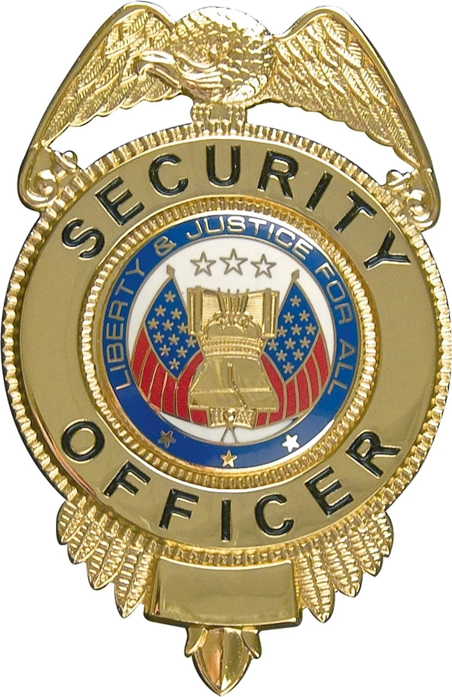 Security Officer Badge with Flags - Gold