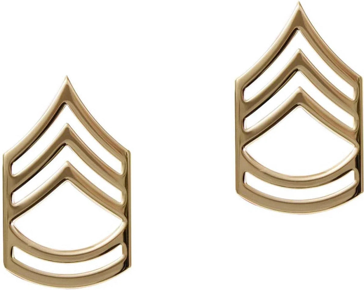 Sergeant First Class Polished Insignia Pin - Gold