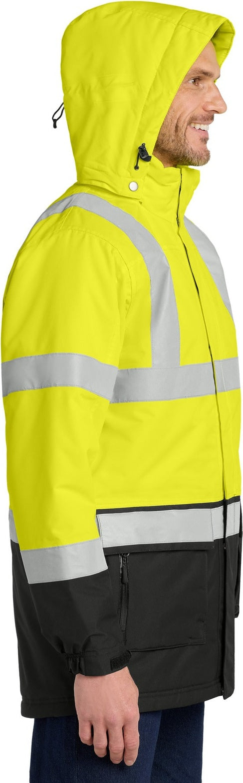 Sfty Ylw/Black Port Authority ANSI 107 Class 3 Safety Heavyweight Parka. J799S