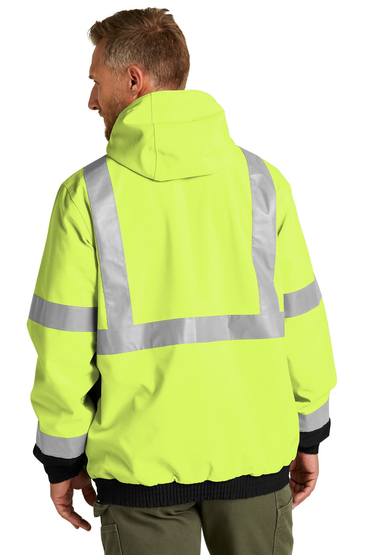 SftyYellow CornerStone ANSI 107 Class 3 Waterproof Insulated Ripstop Bomber Jacket CSJ501