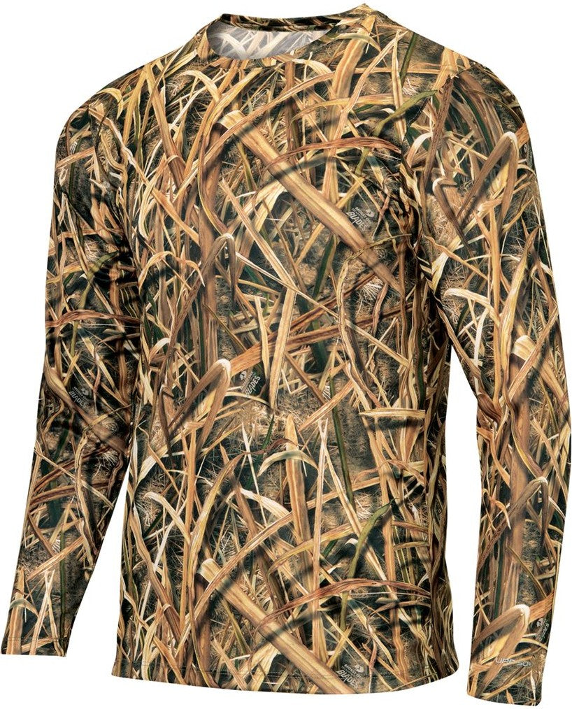 Shadow Grass Oxford Performance Camo Print Long Sleeve T-Shirt - 237
