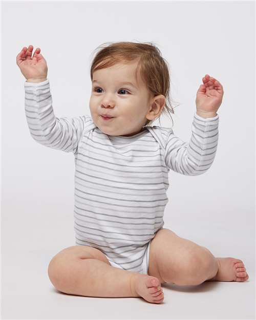 Shadow Stripe Infant Fine Jersey Long Sleeve Bodysuit - 4421
