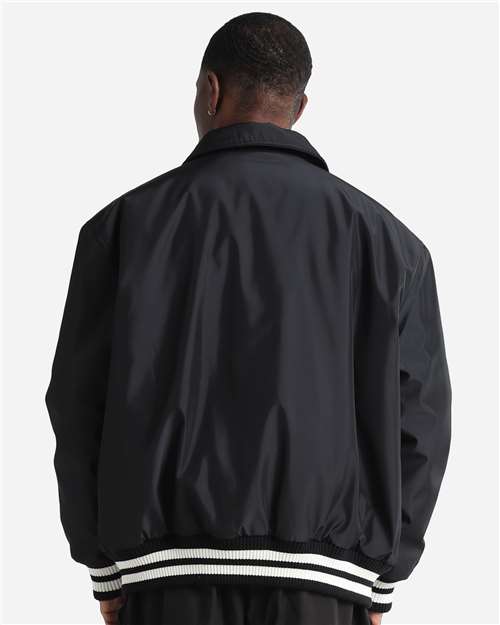 Shaka Wear Cvbj Unisex Collared Varsity Jacket - Black