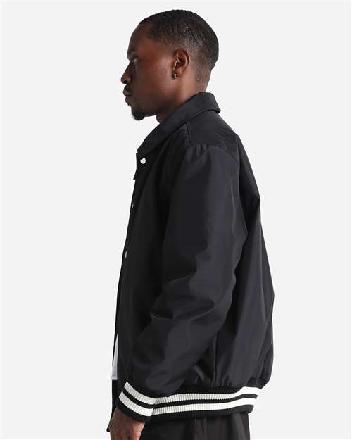 Shaka Wear Cvbj Unisex Collared Varsity Jacket - Black