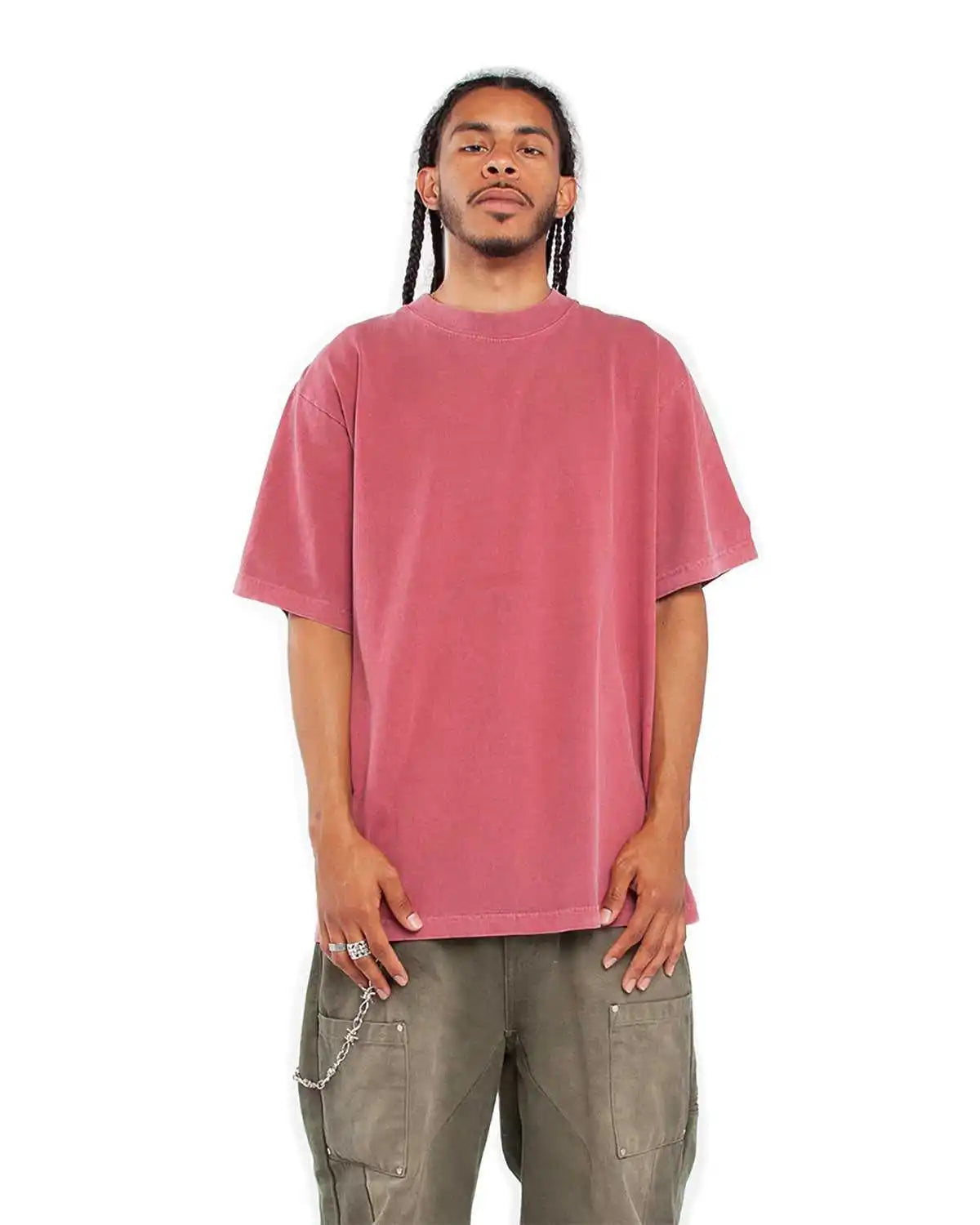 Shaka Wear Shgd Garment Dyed Crewneck t Shirt Clay Red