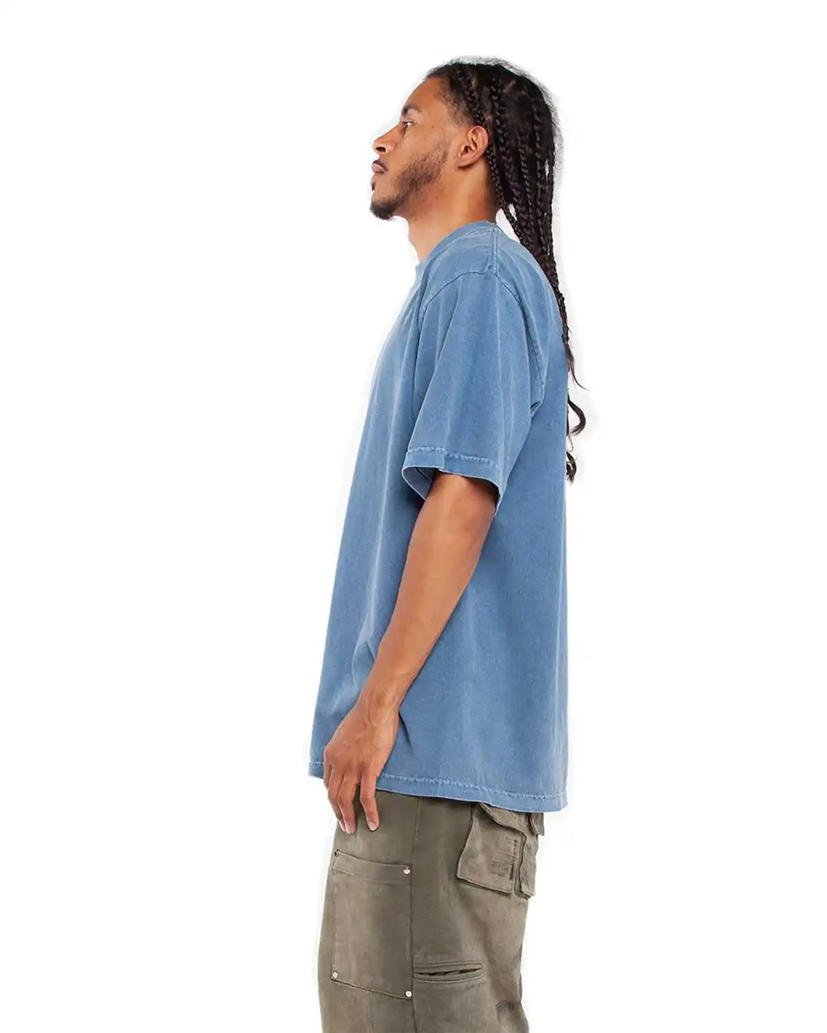 Shaka Wear Shgd Garment Dyed Crewneck t Shirt Washed Denim
