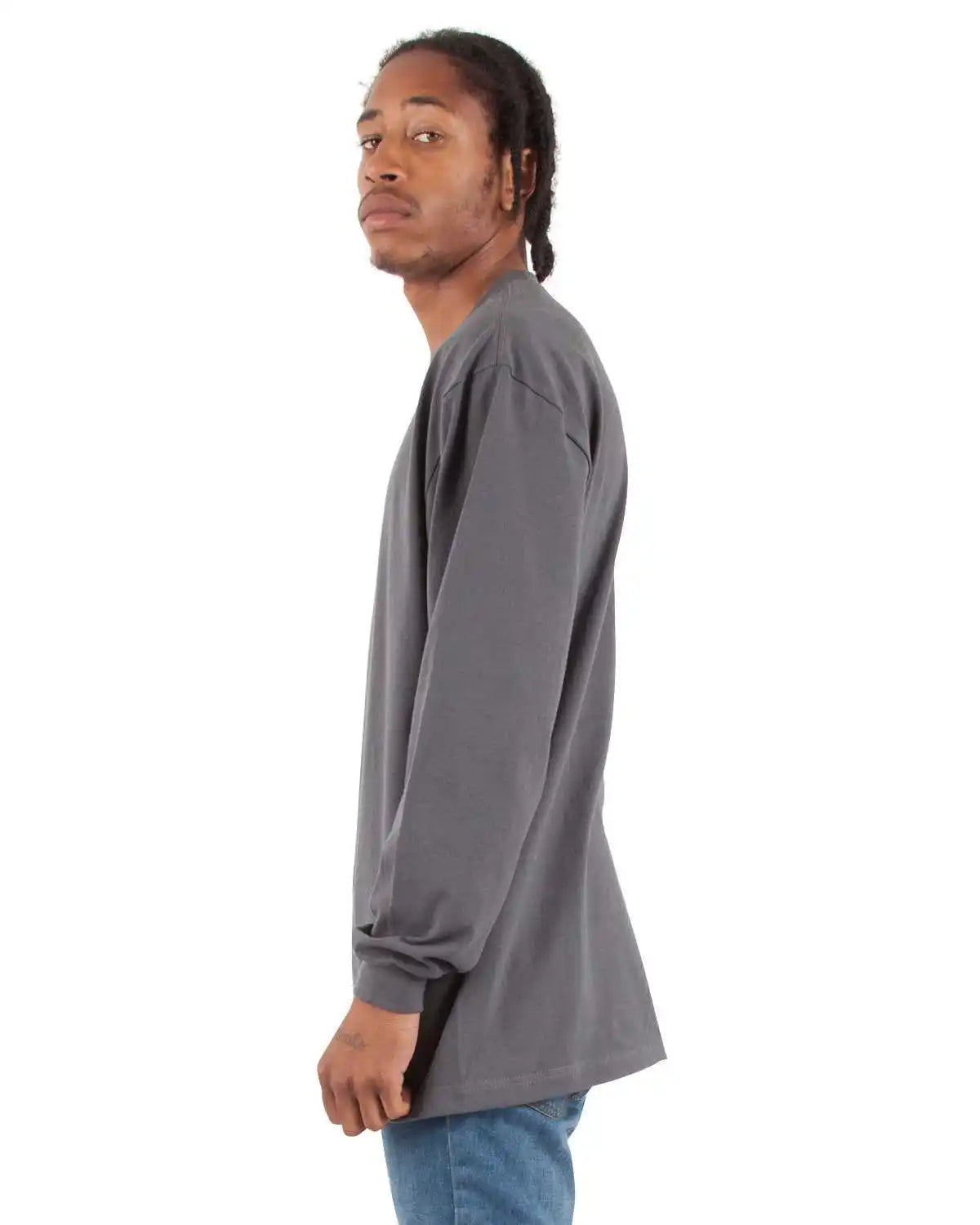 Shaka Wear Shmhls Adult 75 Oz Max Heavyweight Long Sleeve t Shirt Dark Gray