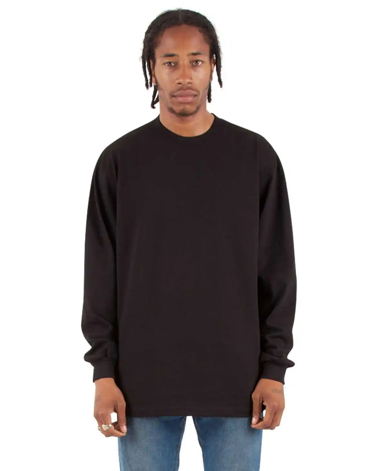 Shaka Wear Shmhls Adult 75 Oz Max Heavyweight Long Sleeve t Shirt Black