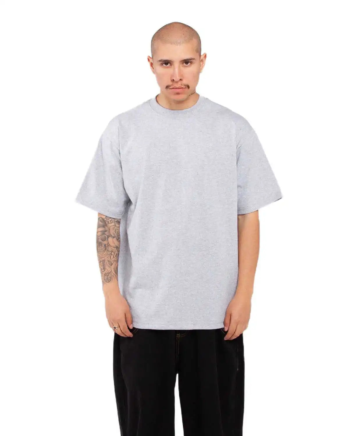 Shaka Wear Shmhss Adult 75 Oz Max Heavyweight t Shirt Heather Gray