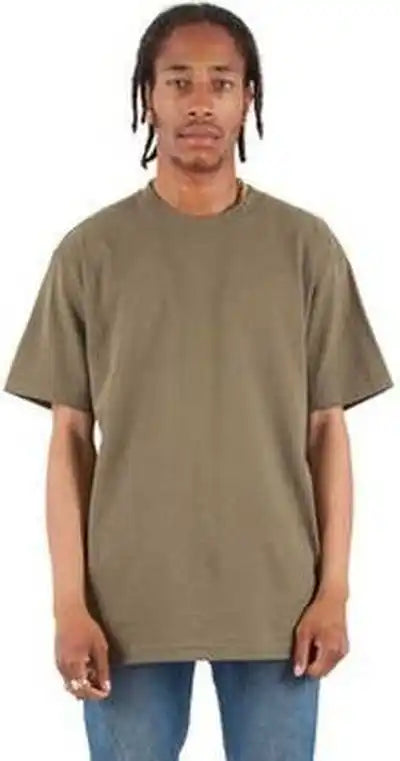 Shaka Wear Drop Ship Shmhss Adult 75 Oz Max Heavyweight T-shirt - Olive