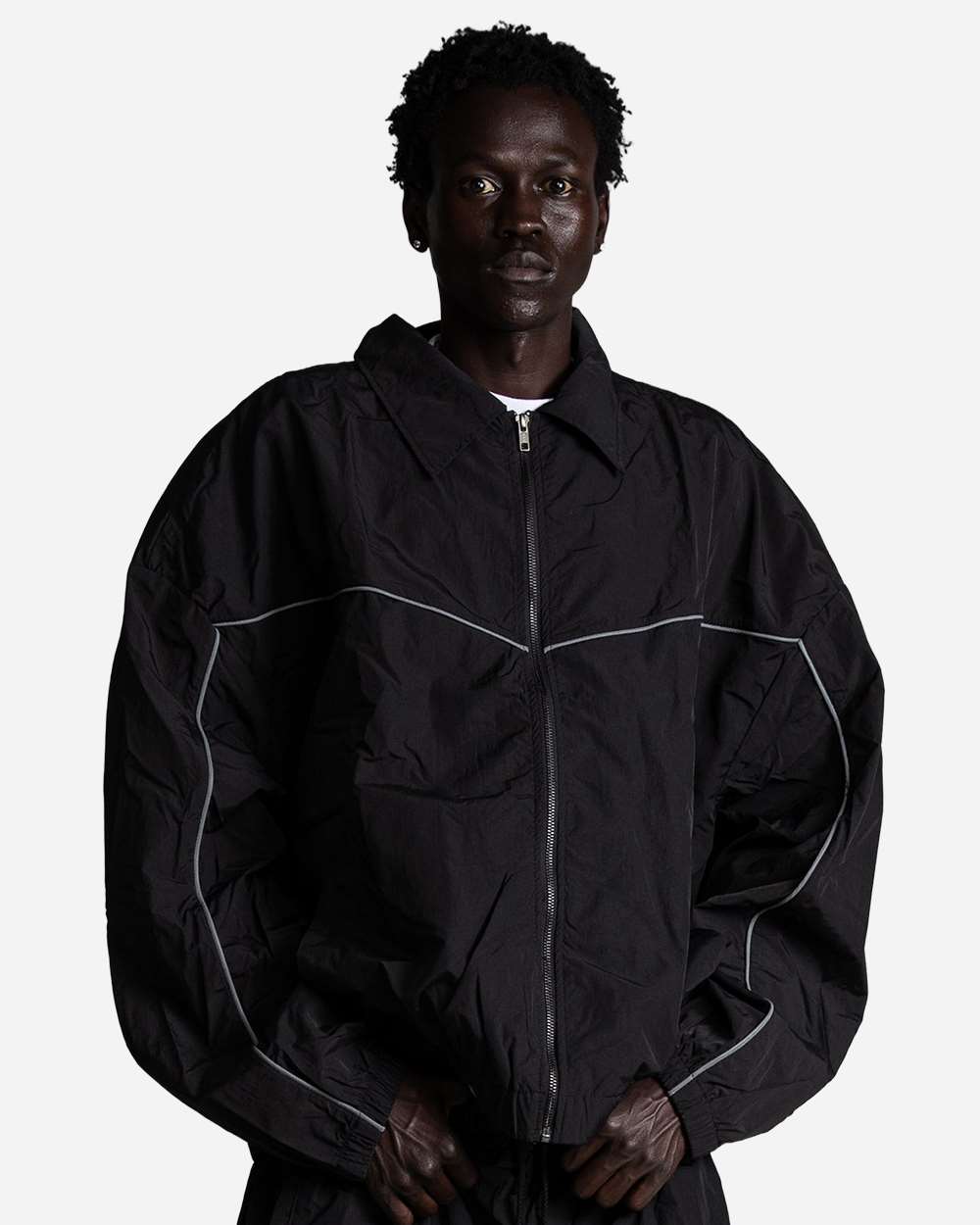 Shaka Wear Sh3mwonj Unisex Wind Opps Reflective Jacket - Black