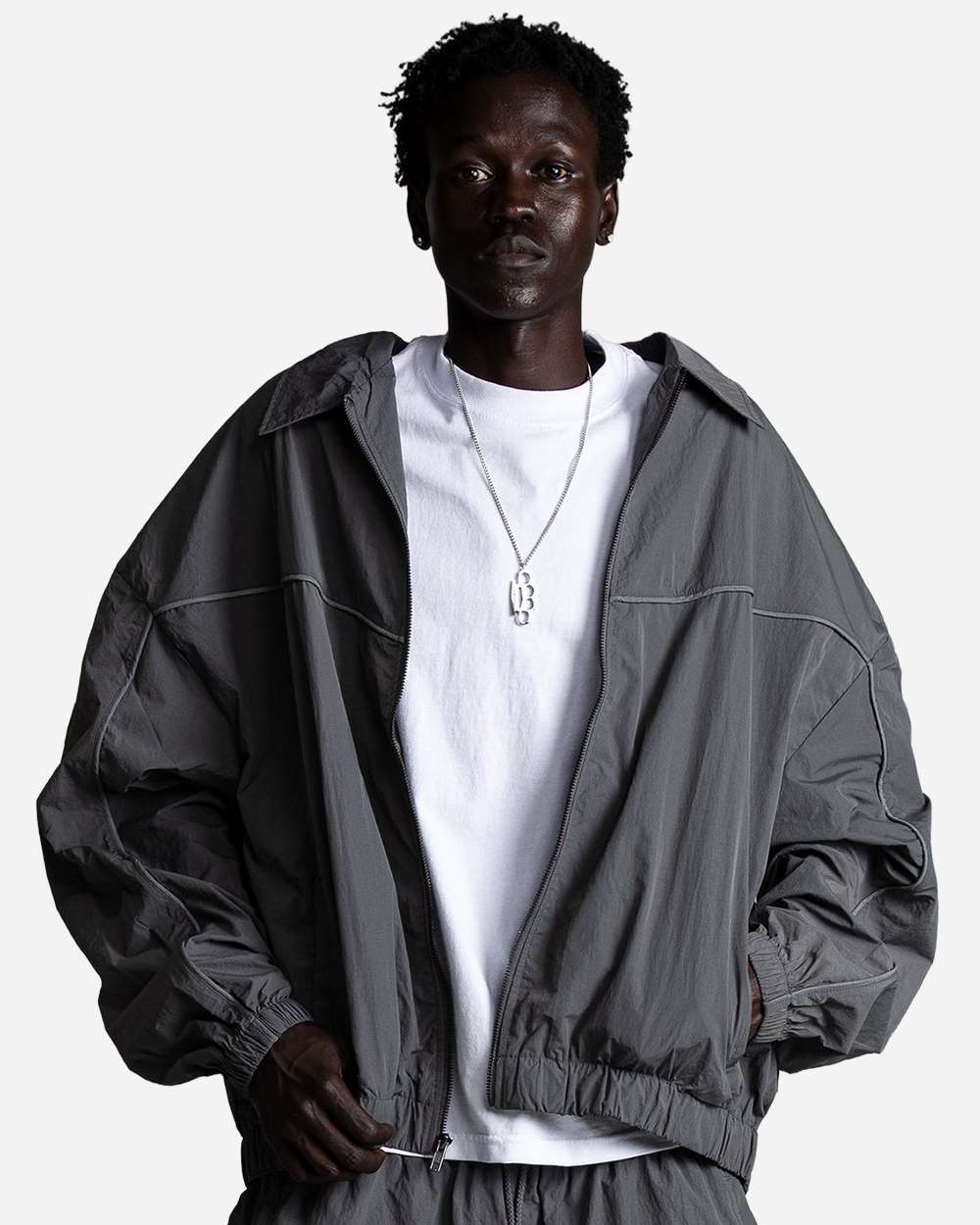 Shaka Wear Sh3mwonj Unisex Wind Opps Reflective Jacket - Shadow