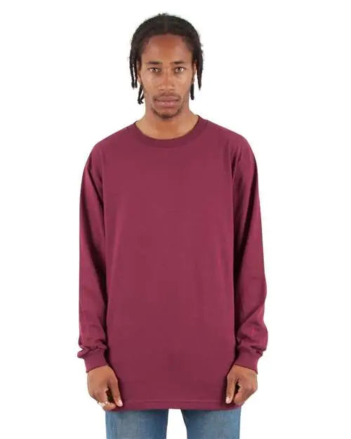 Shaka Wear Shals Active Long-sleeve T-shirt - Burgundy - Red / s