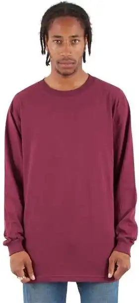 Shaka Wear Shals Unisex Active Long Sleeve T-shirt - Burgundy