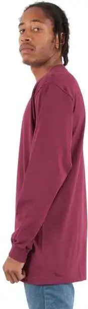 Shaka Wear Shals Unisex Active Long Sleeve T-shirt - Burgundy