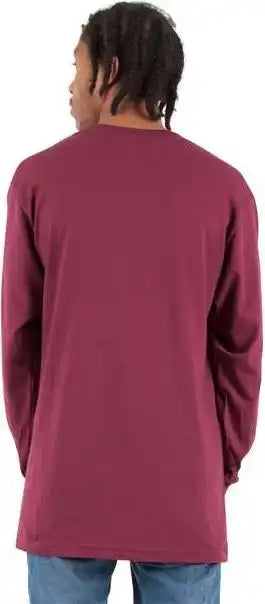 Shaka Wear Shals Unisex Active Long Sleeve T-shirt - Burgundy