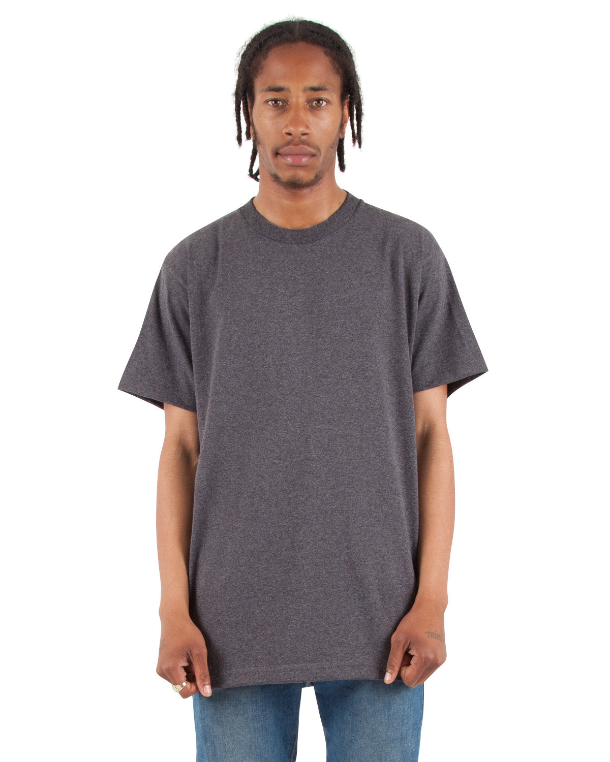 Shaka Wear Shass Active Crewneck T-shirt - Charcoal Grey Heather