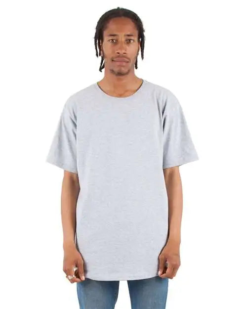Shaka Wear Shclt Curved Hem Long T-shirt - Heather Grey