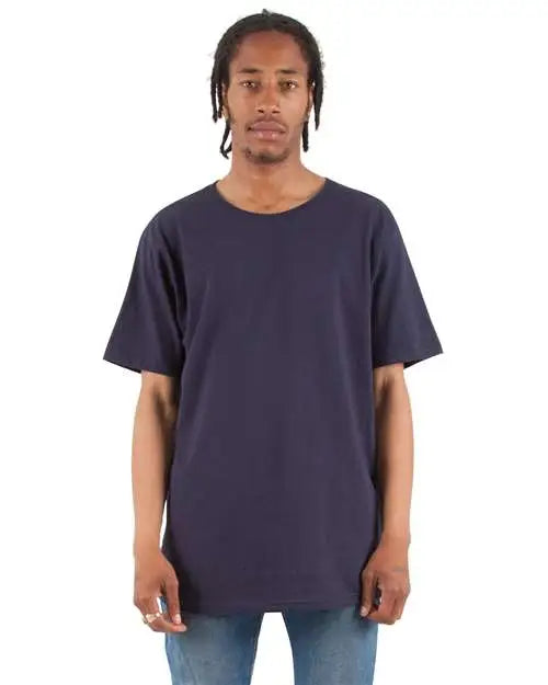 Shaka Wear Shclt Curved Hem Long T-shirt - Navy