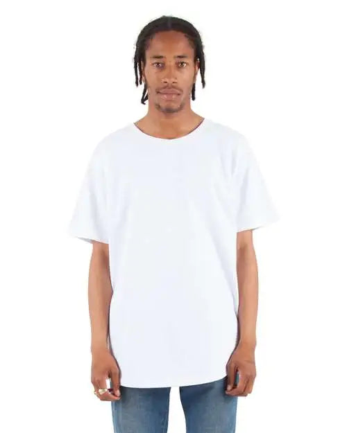 Shaka Wear Shclt Curved Hem Long T-shirt - White
