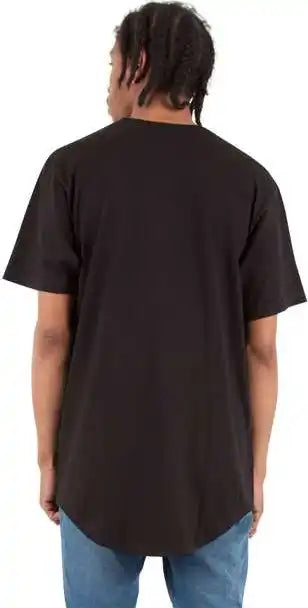 Shaka Wear Shclt Unisex Curved Hem Long T-shirt - Black