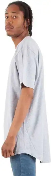 Shaka Wear Shclt Unisex Curved Hem Long T-shirt - Heather Grey