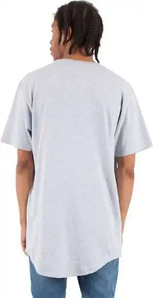 Shaka Wear Shclt Unisex Curved Hem Long t Shirt Heather Gray