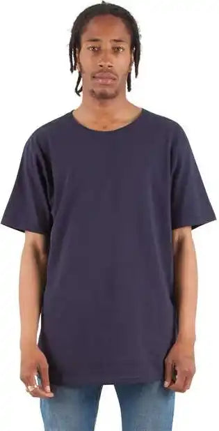 Shaka Wear Shclt Unisex Curved Hem Long T-shirt - Navy