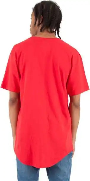 Shaka Wear Shclt Unisex Curved Hem Long T-shirt - Red